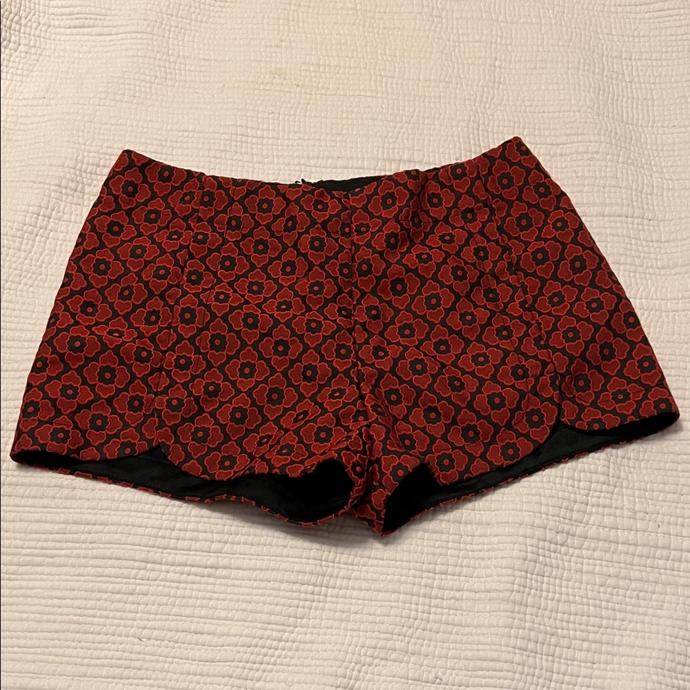 Red and Black Patterned Shorts